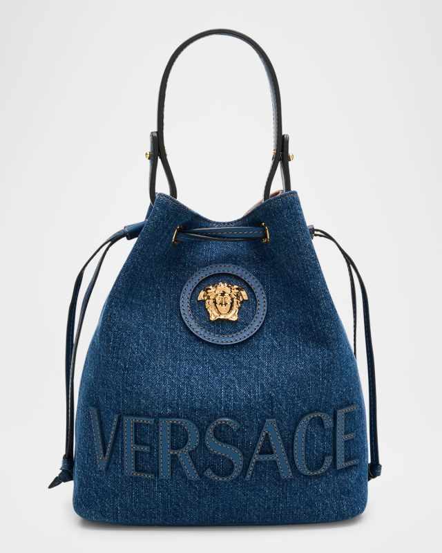 La Medusa Denim Bucket Bag
